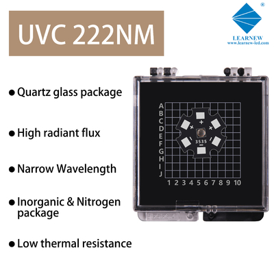 222nm 4040 1W 4.0x4.0mm SMD UVC LED رقاقة مع نموذج عالي الكفاءة