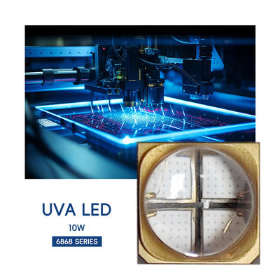 رقاقة LED UVA ذات الانبعاثات العالية 10W UVA SMD6868 365nm الشعاع الأرجواني UVA للطبيقات العلاجية للأشعة فوق البنفسجية غير المرئية