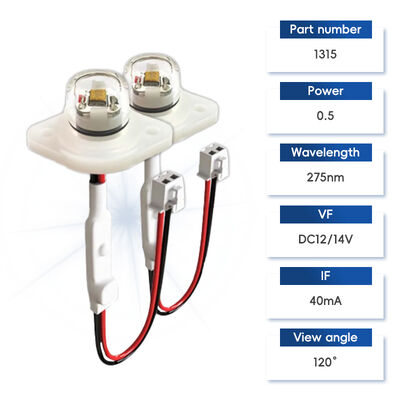 كفاءة عالية سعر بيئي UV UV-C DC12V UVC 275nm LED Module 0.5W 40mA IP68 DC24V مياه هواء تنقية 6-10mW