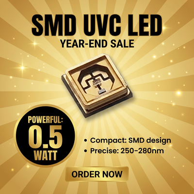 رقاقات UV LED المُحسّنة لتقديم الضوء فوق البنفسجي المستخدم في الطباعة العقيمة للتعقيم والأدوات العلمية