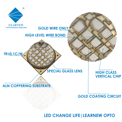 1616 UVA LED Chips كفاءة عالية 100w 48-54v 365nm 385nm 395nm 60-90deg للطابعة ثلاثية الأبعاد