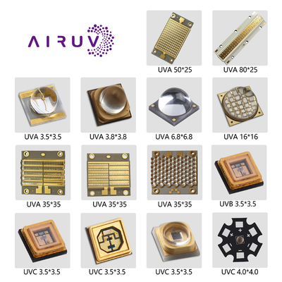 طابعة ثلاثية الأبعاد 3535 3838 6868 UVA 10W 50W 100W 200W 300W UV LED رقاقة 365nm 385nm