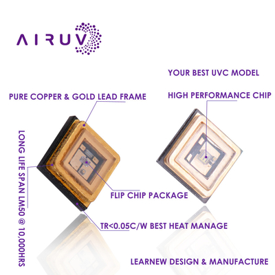 LEARNEW 1W UVC LED Chip 255nm SMD LED 3535 6V لتطهير الهواء