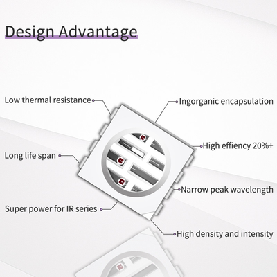 بيع بالجملة SMD5050UYFIR SERIES 0.5w LED Chip 585-595nm 840-850nm 80-100mW للكاميرات والطباعة ثلاثية الأبعاد مع عينة مجانية