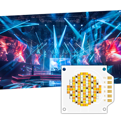 90 LM / W 350W رقائق LED COB ذات خمسة ألوان 620nm/460nm/520nm/2700K/6500K حجم الإصدار 26mm CRI 95 زاوية عرض 120 CCT