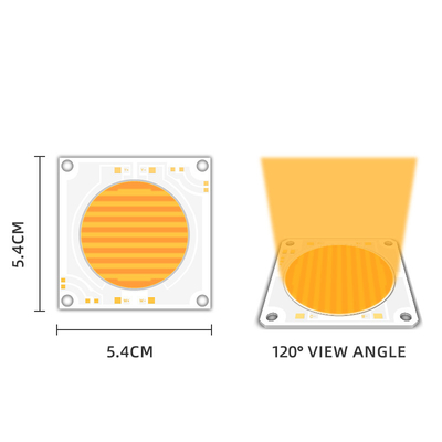 5454 قابل للتخفيف 200 و 150 و Cob Led Chip درجة حرارة ملونة مزدوجة 2700k 6500k 51-53v 57-60v