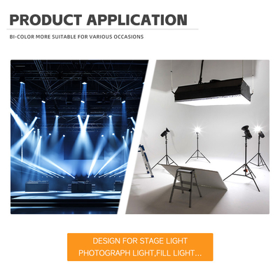 مصباح LED CCT COB قابل للتعديل 195-205V 2500K 6500K LED مزدوج اللون 300W + 300W رقائق LED CRI العالية 6060