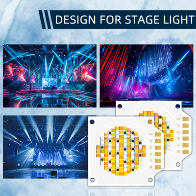 3538 250W رقائق LED COB ذات خمسة ألوان مع 620nm/460nm/520nm/2700K/6500K CCT و 24-26V