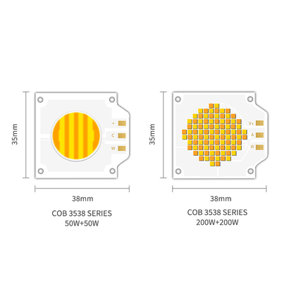 OEM ODM طول الموجة BI اللون 72-76 فولت SMD LED رقاقة حار أبيض أبيض 3538 200W