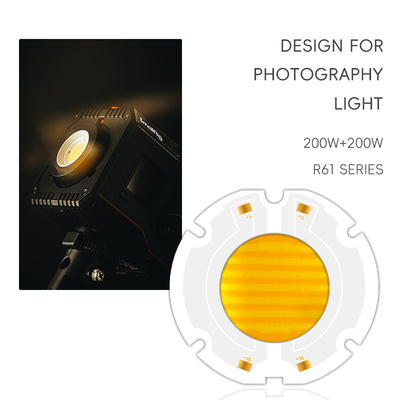 طاقة عالية 200W R61 60X60MM 34MM LED COB Chip Bi Color Flip Chip للضوء المسرحي CCT 620nm/460nm