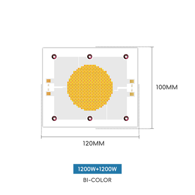 طاقة الضوء العالية الأحمر الأبيض الدافئ + الأبيض الإيجابي 18a-21a 1200w +1200w SMD LED Chip 120*100 COB Chip ضوء التصوير الفوتوغرافي