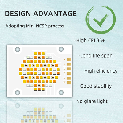 180 واط CRI عالية 95 RGBWC خمسة ألوان COB LED رقاقة لDC 21v 24v 26v 36v 48v عالية الطاقة LED