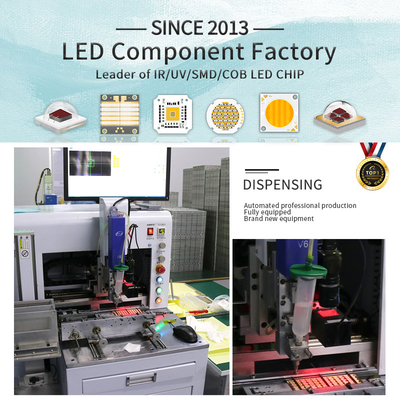 طاقة عالية 180W UV LED Light Quartz Lens 4050 SMD Chip 620nm/460nm/520nm/2700K /6500K رقائق LED COB ذات خمسة ألوان