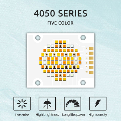 رقاقة LED ذات طاقة عالية 4050 RGBCW خمسة ألوان 180W 620nm/460nm/520nm لأضواء التصوير الفوتوغرافي