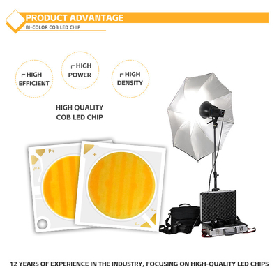 50W + 50W COB القابلة للتخفيف 2700k + 6500k شريحة 28 * 28mm 1400mA Ra95 ثنائي LED عالي الطاقة للضوء السفلي / غسل الأضواء
