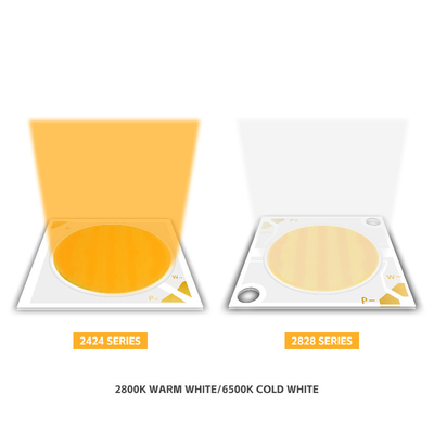 2424 ثنائي اللون COB LED CCT 2700k إلى 6500k CRI95 COB LED العاكس الشريحة R21mm 40W + 40W 100-110lm/w 1.1A 36-38V COB أضواء