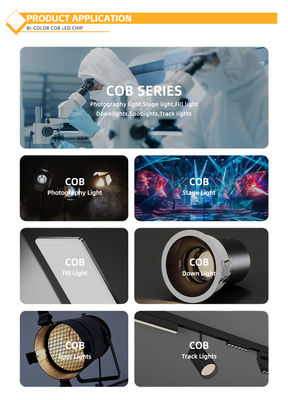 ثنائي اللون عالي CRI COB LED 30W/40W/50W/80W 2 في 1 أبيض دافئ وأبيض بارد 2424 رقاقة COB LED