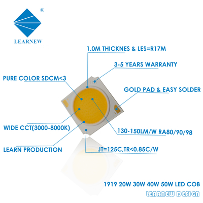 35-50W COB LED Chip 1919 السلسلة 2700-6500K CRI عالية 95