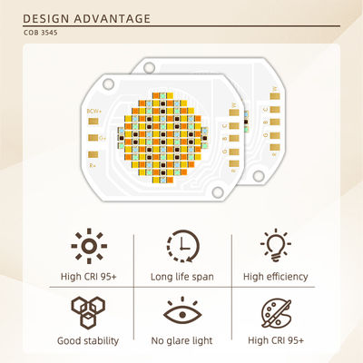 شريحة LED COB بقوة 350 واط، 2700 كلفن - 6500 كلفن، ألوان كاملة RGBCW قابلة للضبط مع زاوية رؤية 120 درجة لأضواء المسرح والتصوير الفوتوغرافي