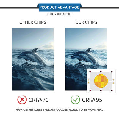 شريحة LED COB ثنائية اللون احترافية 1200 واط + 1200 واط، 70-100 لومن/واط، 120*100 ملم، مع ضمان لمدة عامين لإضاءة التصوير الفوتوغرافي