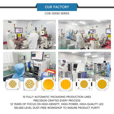 شريحة LED COB ثنائية اللون احترافية 1200 واط + 1200 واط، 70-100 لومن/واط، 120*100 ملم، مع ضمان لمدة عامين لإضاءة التصوير الفوتوغرافي