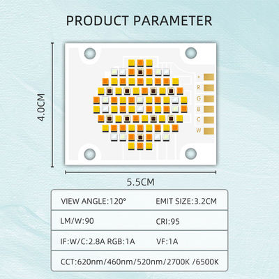 رقاقة LED COB عالية الطاقة مع خمسة ألوان RGBWC 180W 300W DC 21v-48v لإضاءة المسرح والتصوير الفوتوغرافي