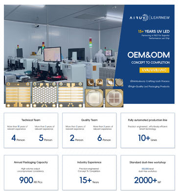 مصباح UVC عالي الجودة 250nm 260nm 270nm 280nm 0.5W نوع SMD لصندوق التعقيم المحمول وغسالة الملابس