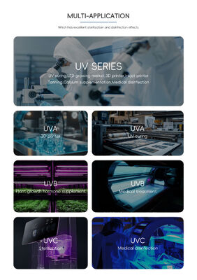 ضوء طابعة Learnew UVA 3535 Inkjet بقدرة 300 واط بكثافة عالية، أطوال موجية 365 و 385 و 395 نانومتر، مقاومة حرارية منخفضة، تيار 8400 مللي أمبير كحد أقصى، تيار 12 أمبير