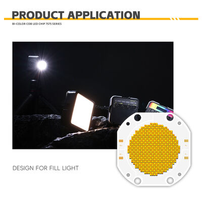 شريحة LED ثنائية اللون COB بقوة 600 واط + 600 واط، سلسلة COB 7575 قابلة للتعديل، شرائح LED COB لإضاءة التصوير الفوتوغرافي، قابلة للتعتيم، لون أبيض، CRI95، 10 أمبير