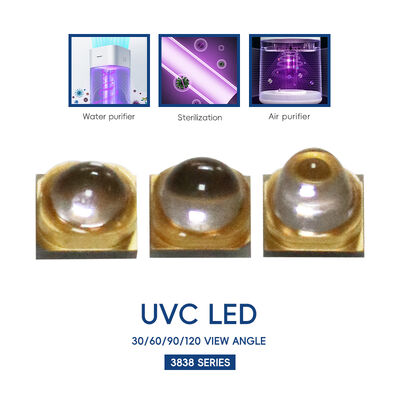 صمام ثنائي باعث باعث فوق بنفسجي LED UV-C LED 3W 110mW 500mA Led 270nm 3838 275nm Uv Leds عالي الطاقة UV UVC LED UV-C LED 265nm UVC