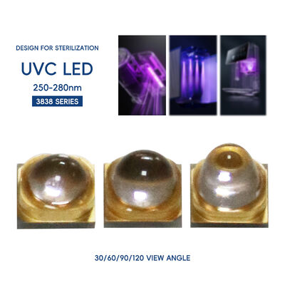 صمام ثنائي باعث باعث فوق بنفسجي LED UV-C LED 3W 110mW 500mA Led 270nm 3838 275nm Uv Leds عالي الطاقة UV UVC LED UV-C LED 265nm UVC