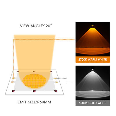 1200W 75-85V Ra95 2700K/6500K 18-21A*2 120x100mm رقاقة LED COB عالية الطاقة لمصباح التصوير الفوتوغرافي أبيض دافئ أبيض مزدوج الضوء