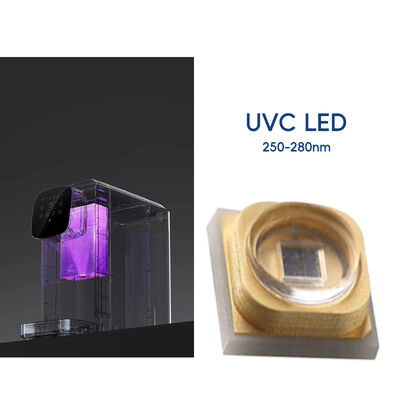 1W 225nm UVC التقاط 233.8nm Led الطاقة البصرية 2-3mW 6-8V 150mA SMD 3.8mm UV-C LEDs Diode 60° Dome Lens