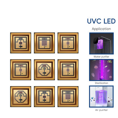 1W 225nm UVC التقاط 233.8nm Led الطاقة البصرية 2-3mW 6-8V 150mA SMD 3.8mm UV-C LEDs Diode 60° Dome Lens