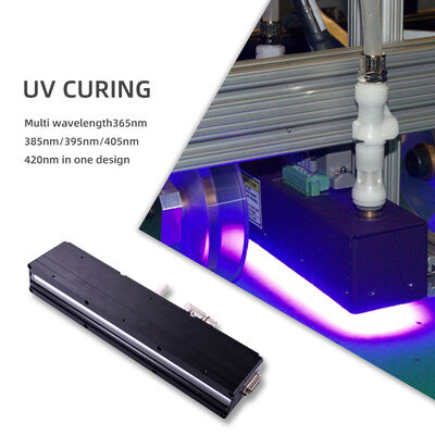 عمر طويل AC220V 1200 واط نظام معالجة UV LED بطول 395 نانومتر 310 مم آلات طباعة 12 واط/سم2 0-12 فولت تعتيم طابعة أوفست