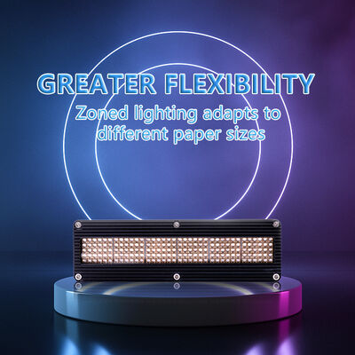عمر طويل AC220V 1200 واط نظام معالجة UV LED بطول 395 نانومتر 310 مم آلات طباعة 12 واط/سم2 0-12 فولت تعتيم طابعة أوفست