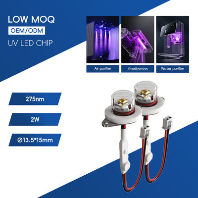 كفاءة عالية سعر بيئي UV UV-C DC12V UVC 275nm LED Module 0.5W 40mA IP68 DC24V مياه هواء تنقية 6-10mW