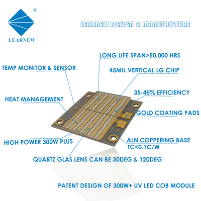 سلسلة أشعة فوق البنفسجية ذات الطاقة العالية 300w 200w 3535 365nm 385nm 395nm Uva Led Chips