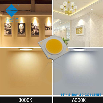 رقائق LED من سلسلة 1414 COB 3W 5W 9W 15W 2700K 6500K 120-140lm / W R11mm للضوء المضيء LED