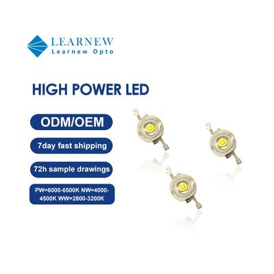 رقاقة LED عالية الطاقة قابلة للتخصيص بقدرة 1-3 واط مع زاوية رؤية 120 درجة وضمان لمدة عامين لأضواء المسرح