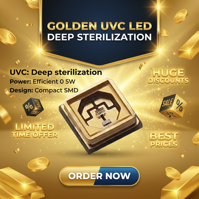 CRI 90 ضمان لمدة عامين عالية القوة UV العلاج والتعقيم LED رقاقة 120 زاوية عرض SMD3535 UVA 0.5W 265nm UV Led